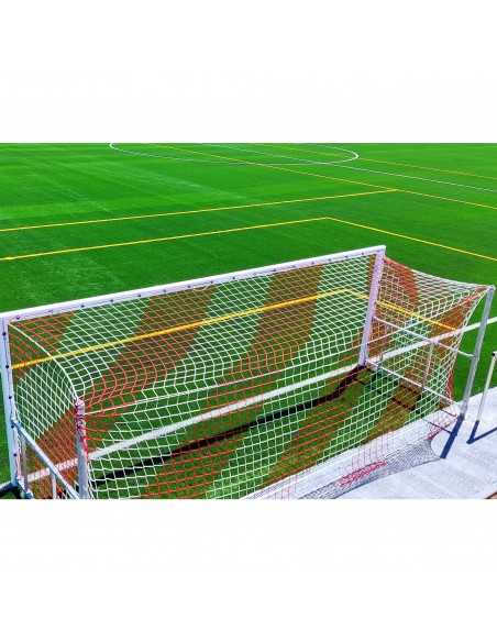 Juego de 2 redes futbol 11 4 mm polipropileno malla 120 tipo cajón bicolor