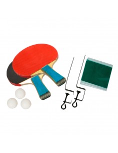 Juego raquetas de tenis de mesa con 3 pelotas, soporte y red softee uranus
