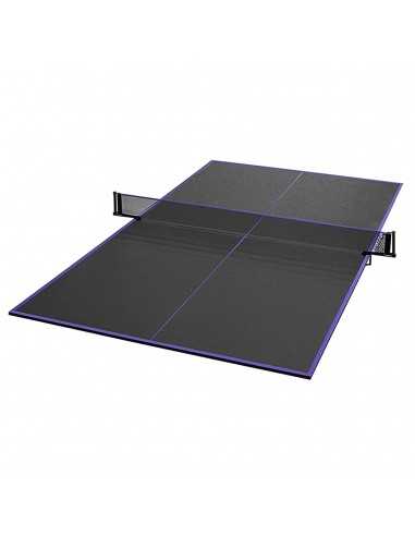 Kit tableros tenis de mesa con soporte y red negro/violeta