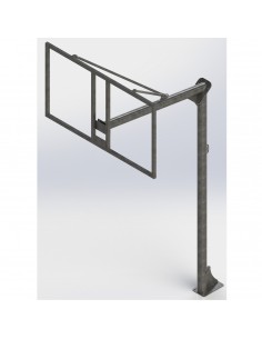Jgo canastas galvanizadas baloncesto monotubo new tubo 114 mm fijas con base anclaje-sin tablero,aro