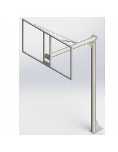 Juego de 2 canastas baloncesto monotubo new tubo 114 mm fijas -sin tablero, aro- con base de anclaje