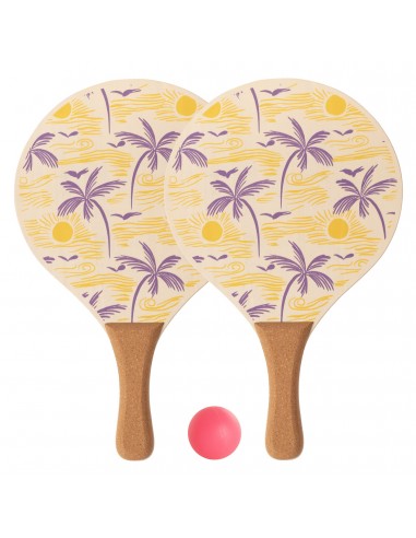 Juego de palas de playa de madera con pelota softee palm
