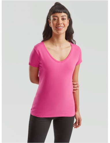 Camiseta fruit of the loom ladies iconic 150 v-neck t