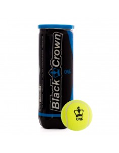 Bote de 3 pelotas de pádel black crown one