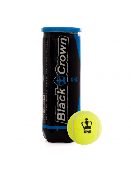 Bote de 3 pelotas de pádel black crown one