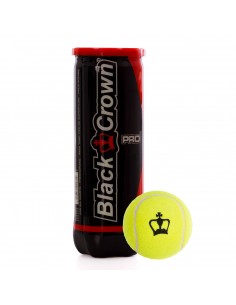 Bote de 3 pelotas de pádel black crown pro
