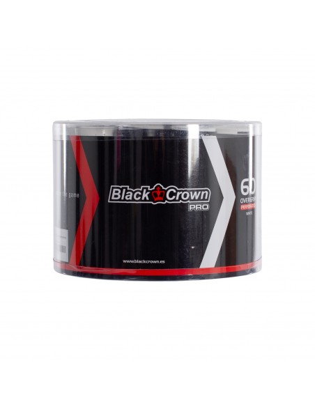 Tarro 60 overgrips black crown perforados blancos