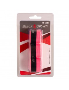 Blister 3 overgrips black crown perforados